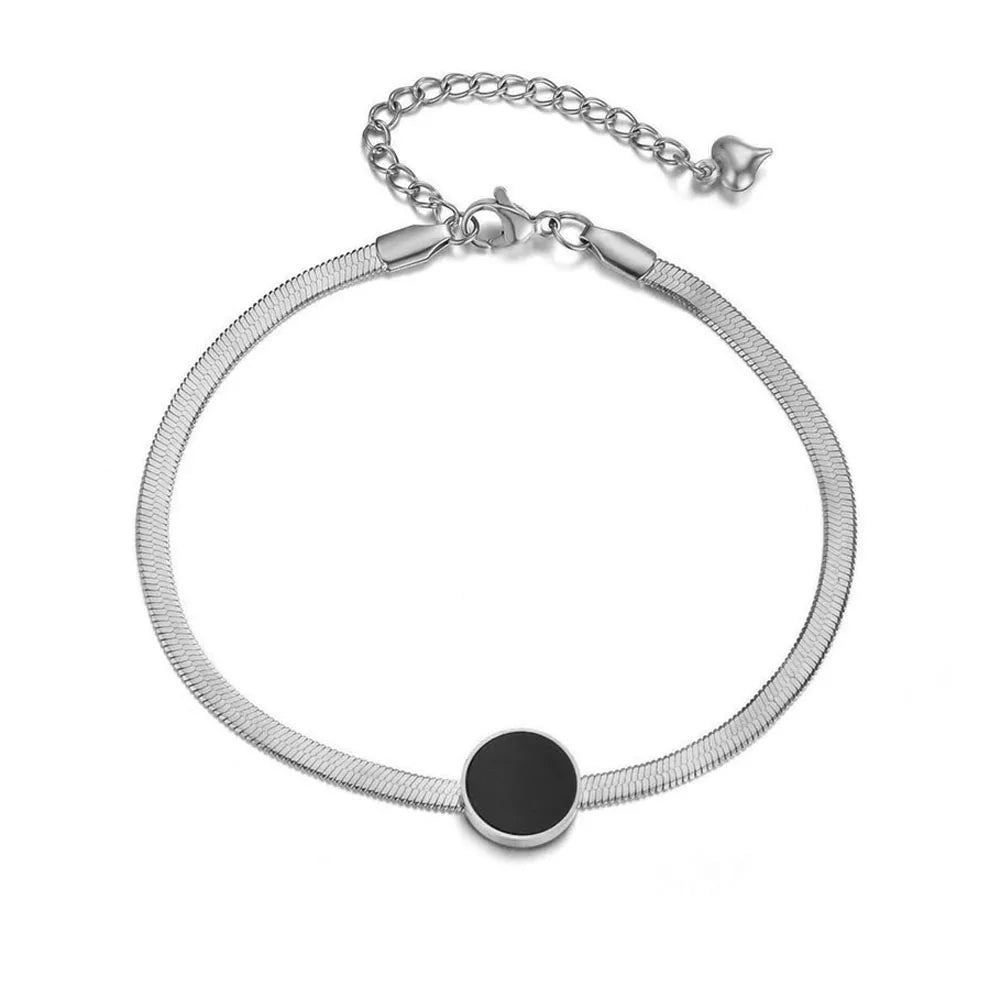 Bracelet with Black Round Charm