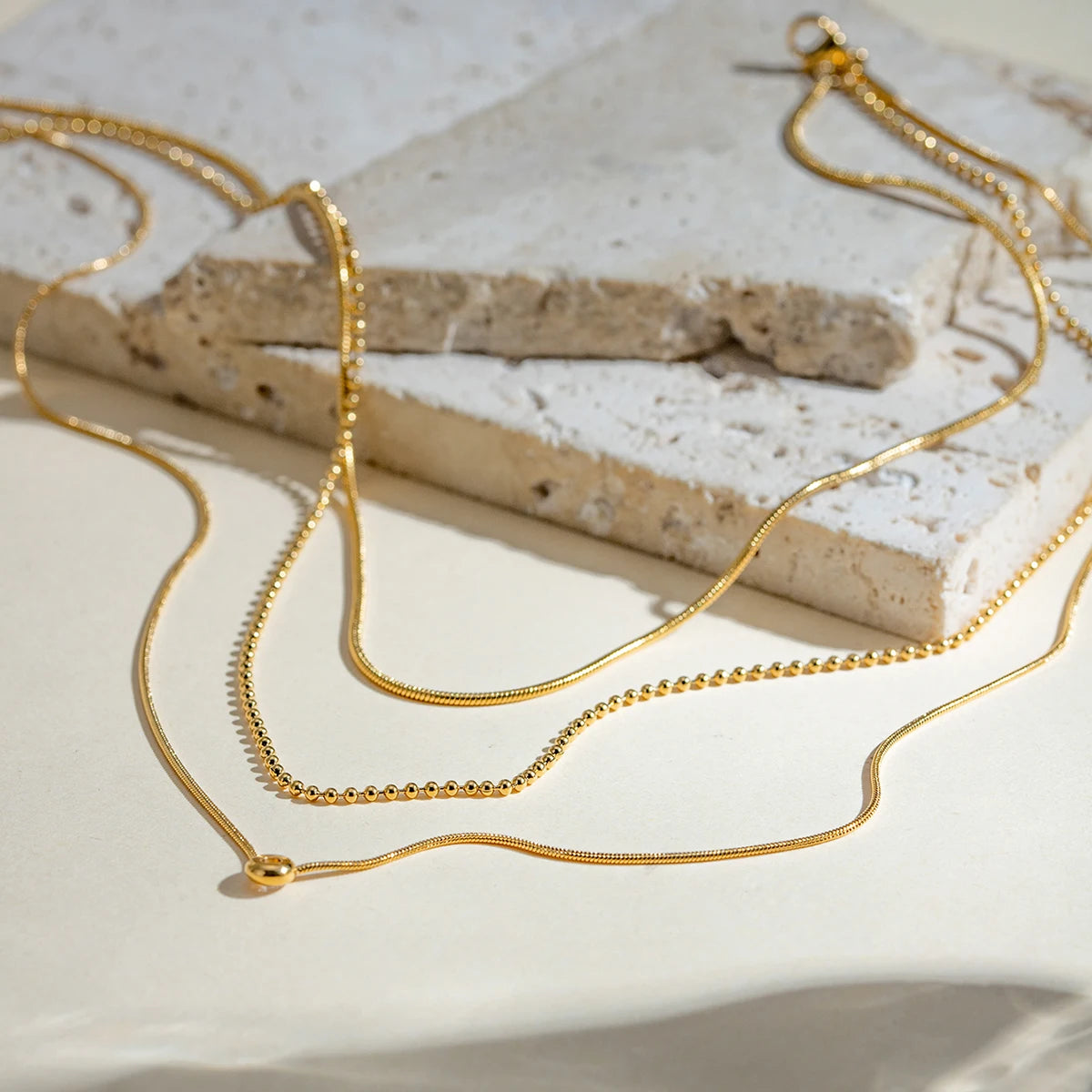 3-Layer gold Necklace Chain