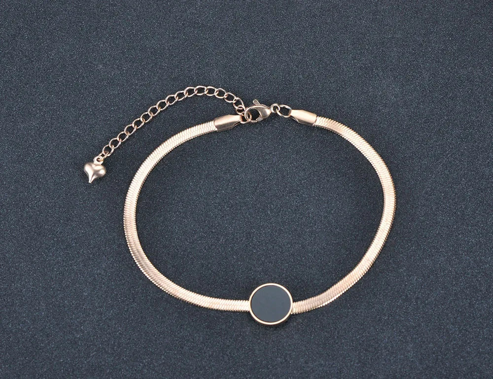 Bracelet with Black Round Charm