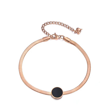 Bracelet with Black Round Charm