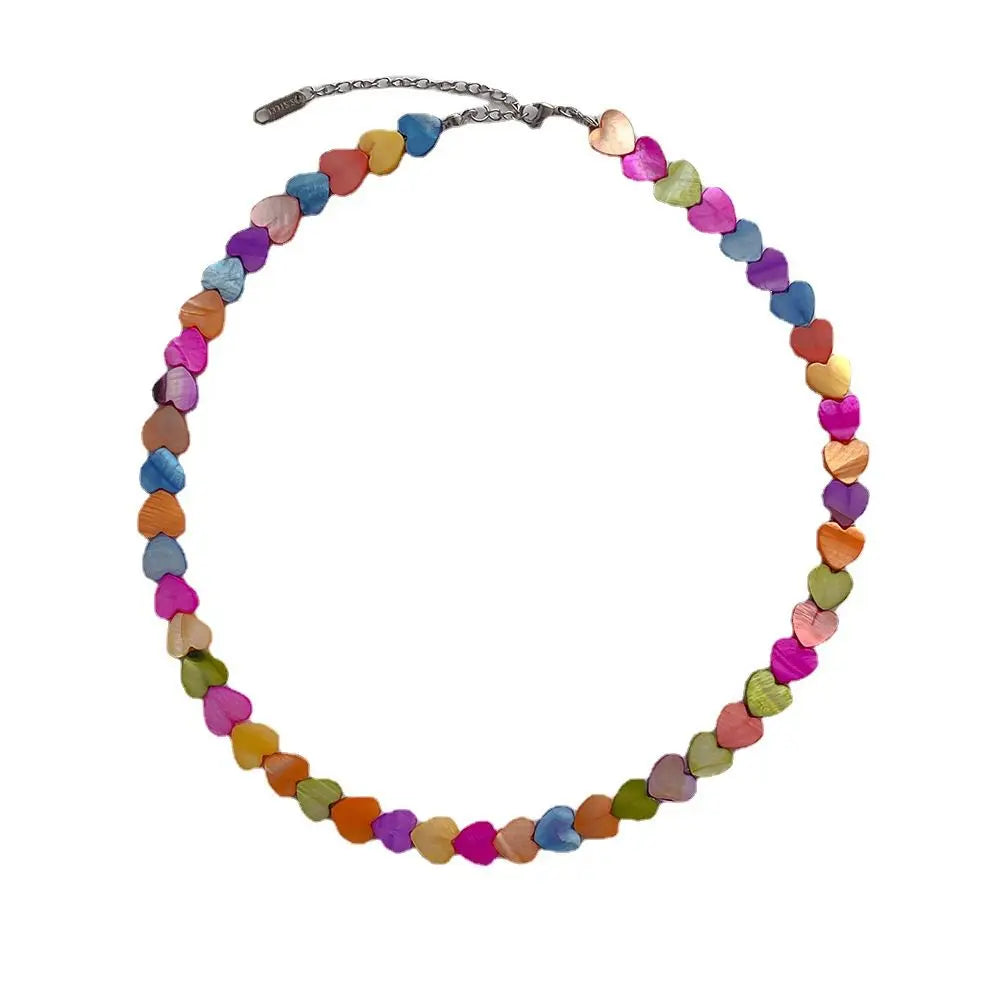 Colorful Heart Bead Necklace