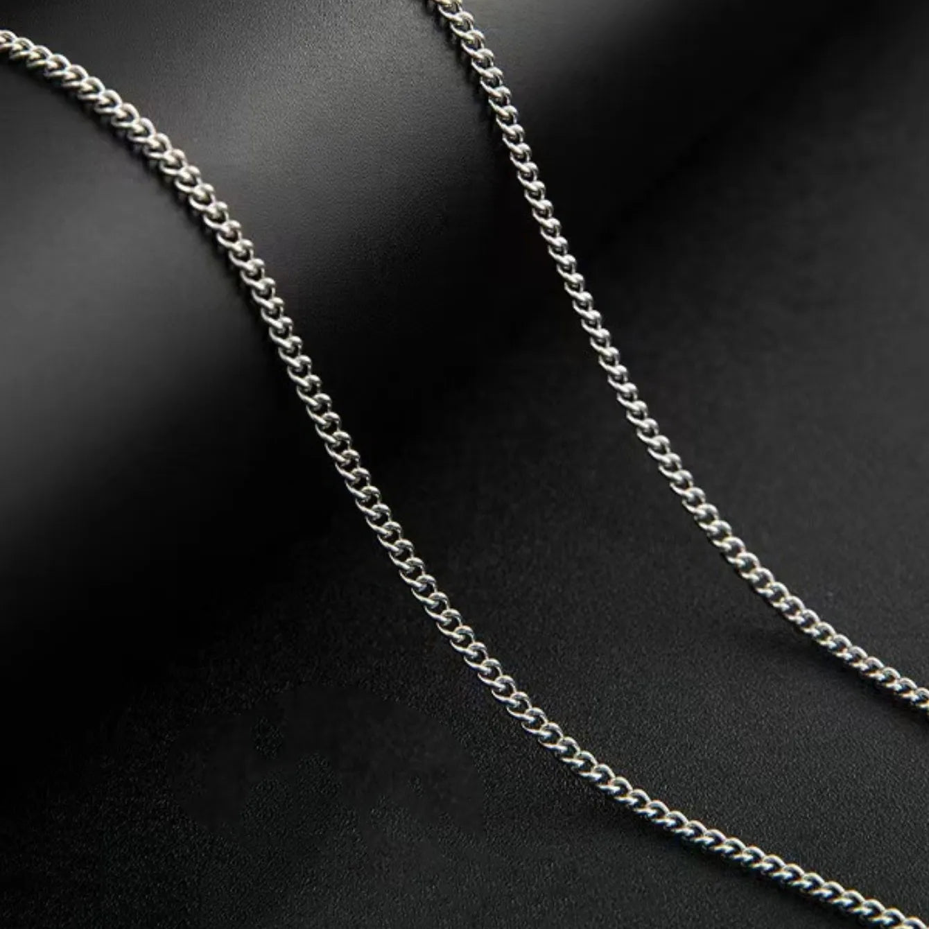 Classic Silver Curb Chain Necklace