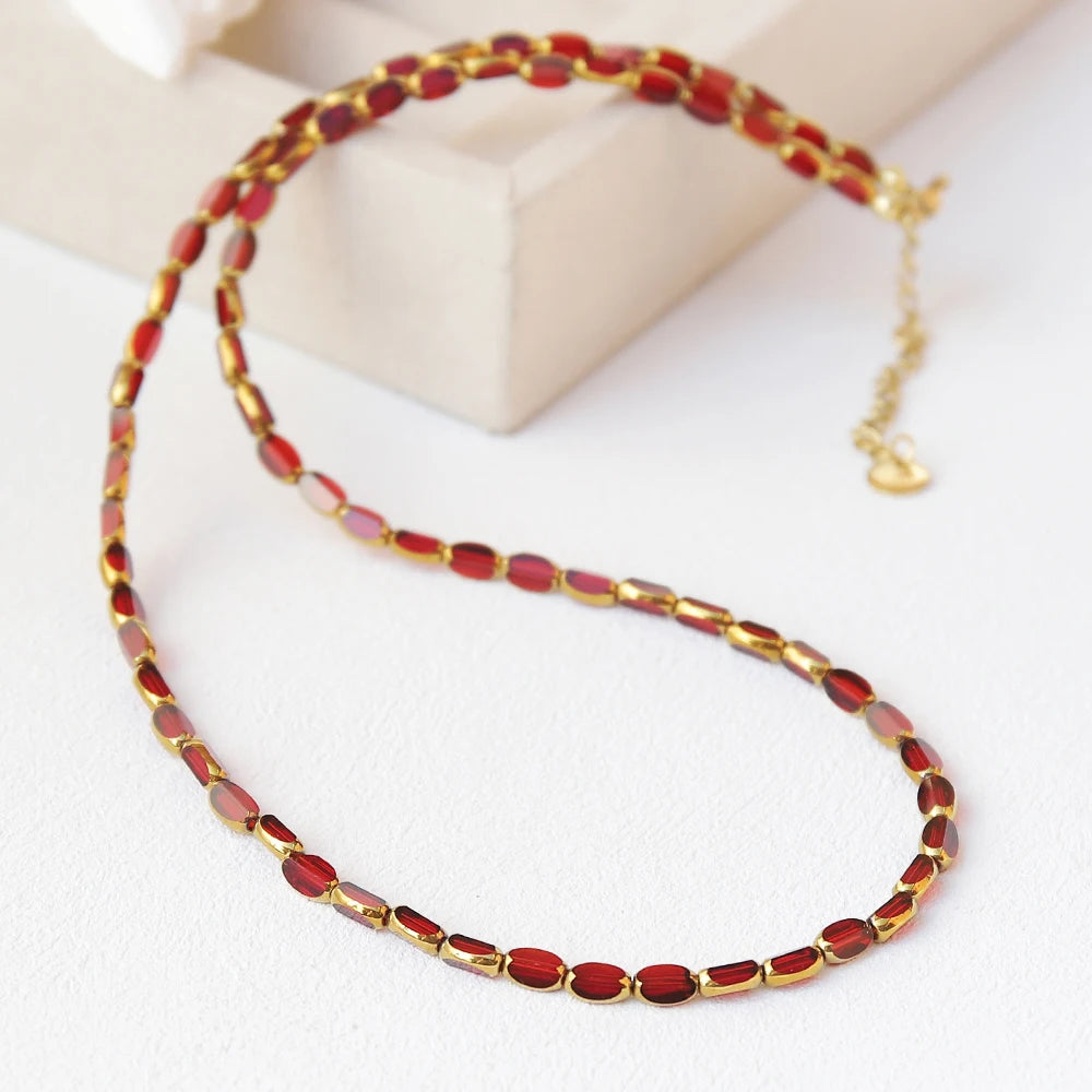 Color Bead Chain Necklace – Multiple Variants