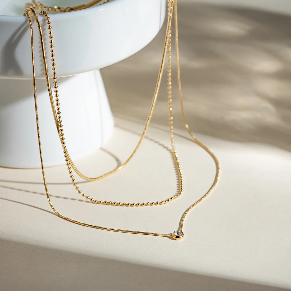 3-Layer gold Necklace Chain