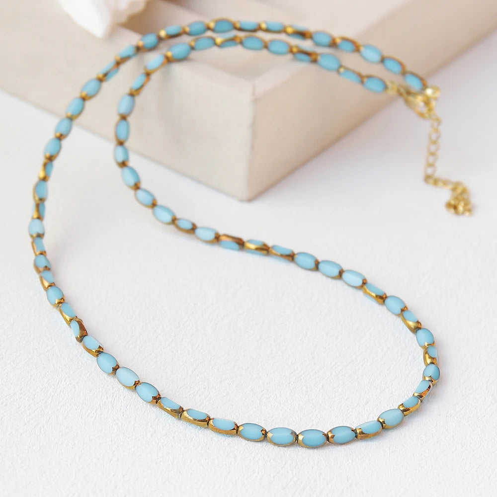 Color Bead Chain Necklace – Multiple Variants