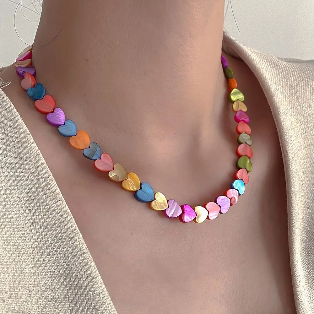 Colorful Heart Bead Necklace