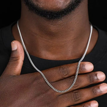 Classic Silver Curb Chain Necklace