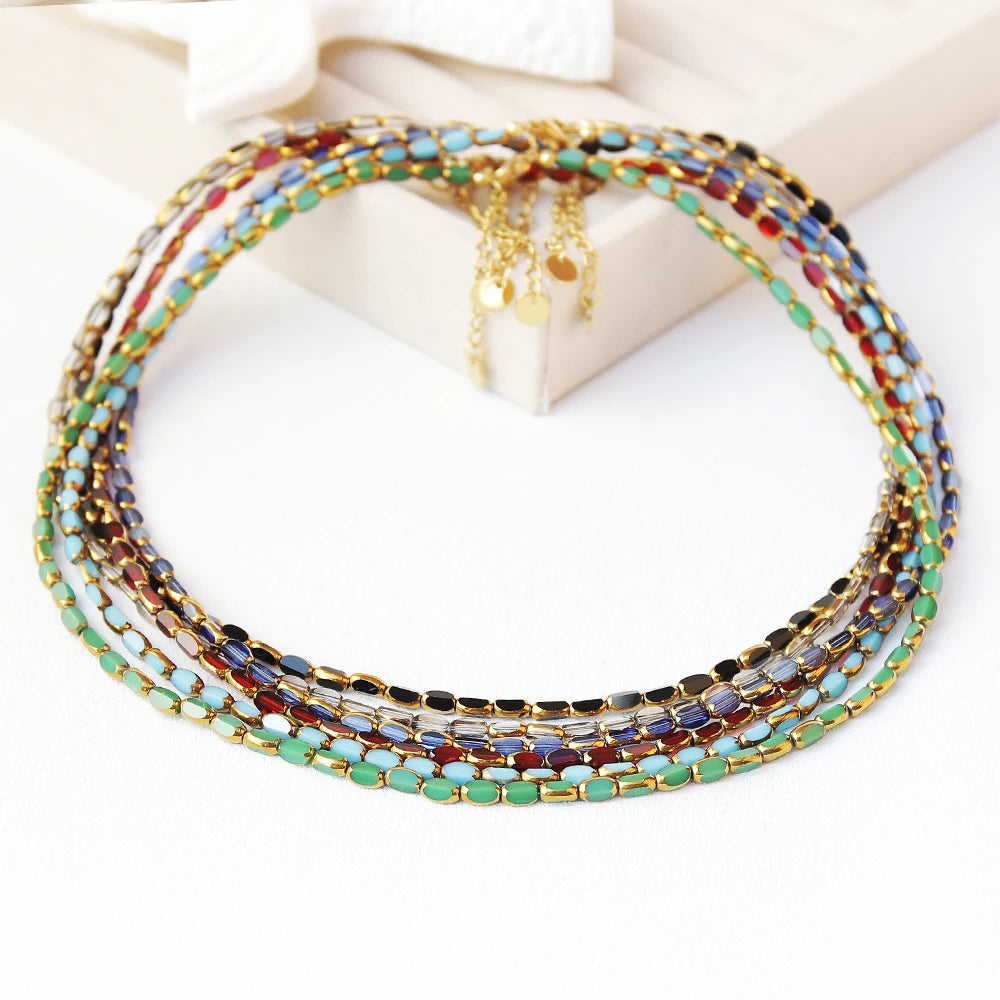 Color Bead Chain Necklace – Multiple Variants