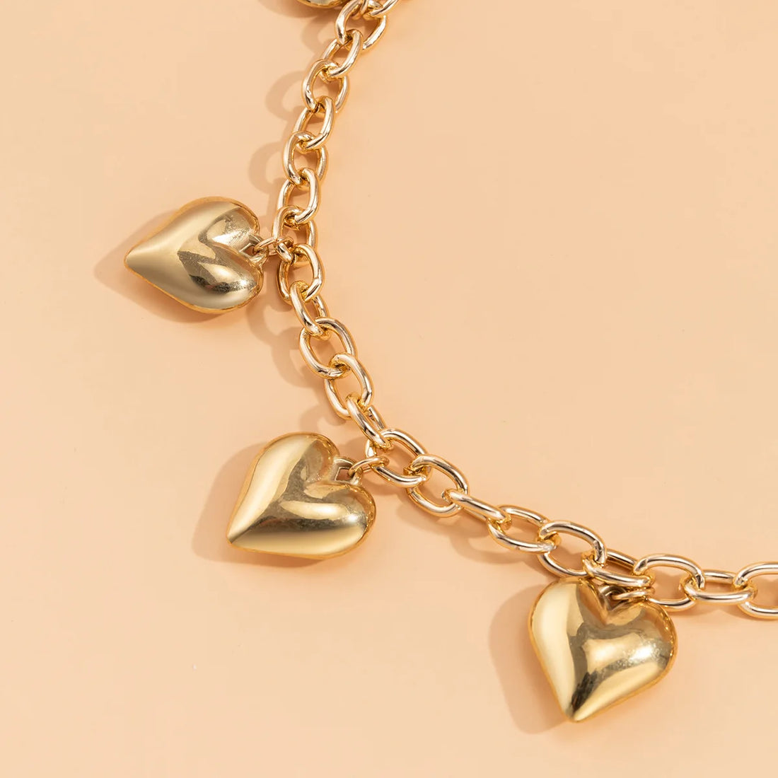 Golden Heart Charm Necklace