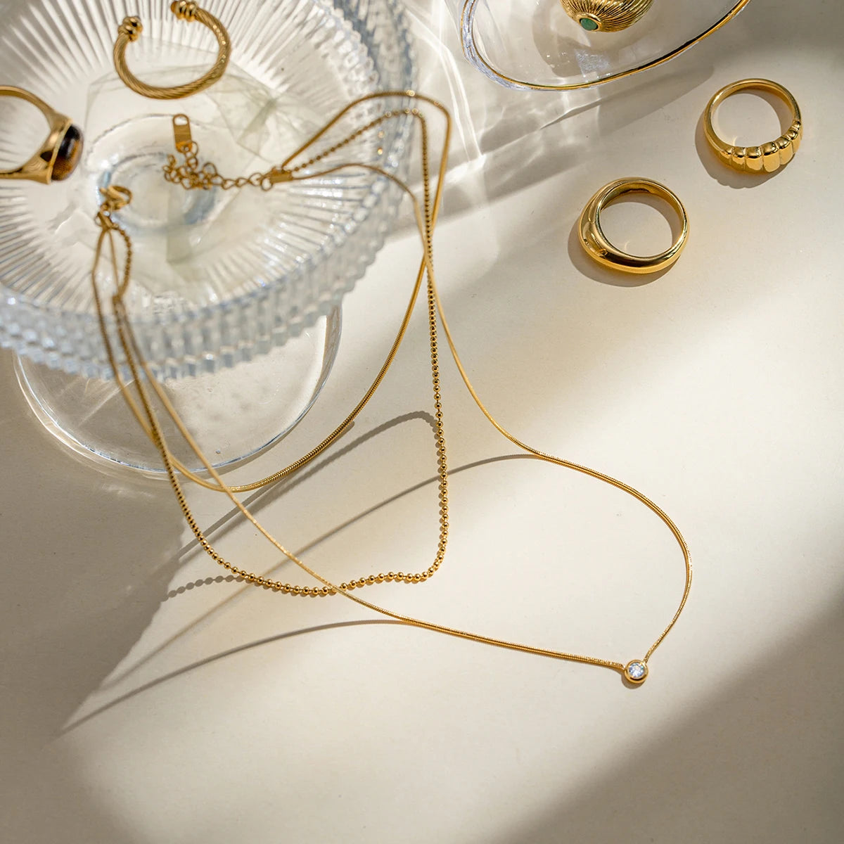 3-Layer gold Necklace Chain