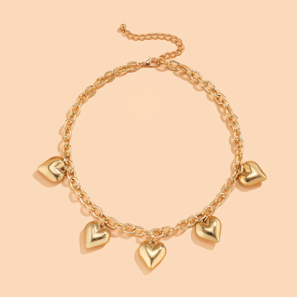 Golden Heart Charm Necklace