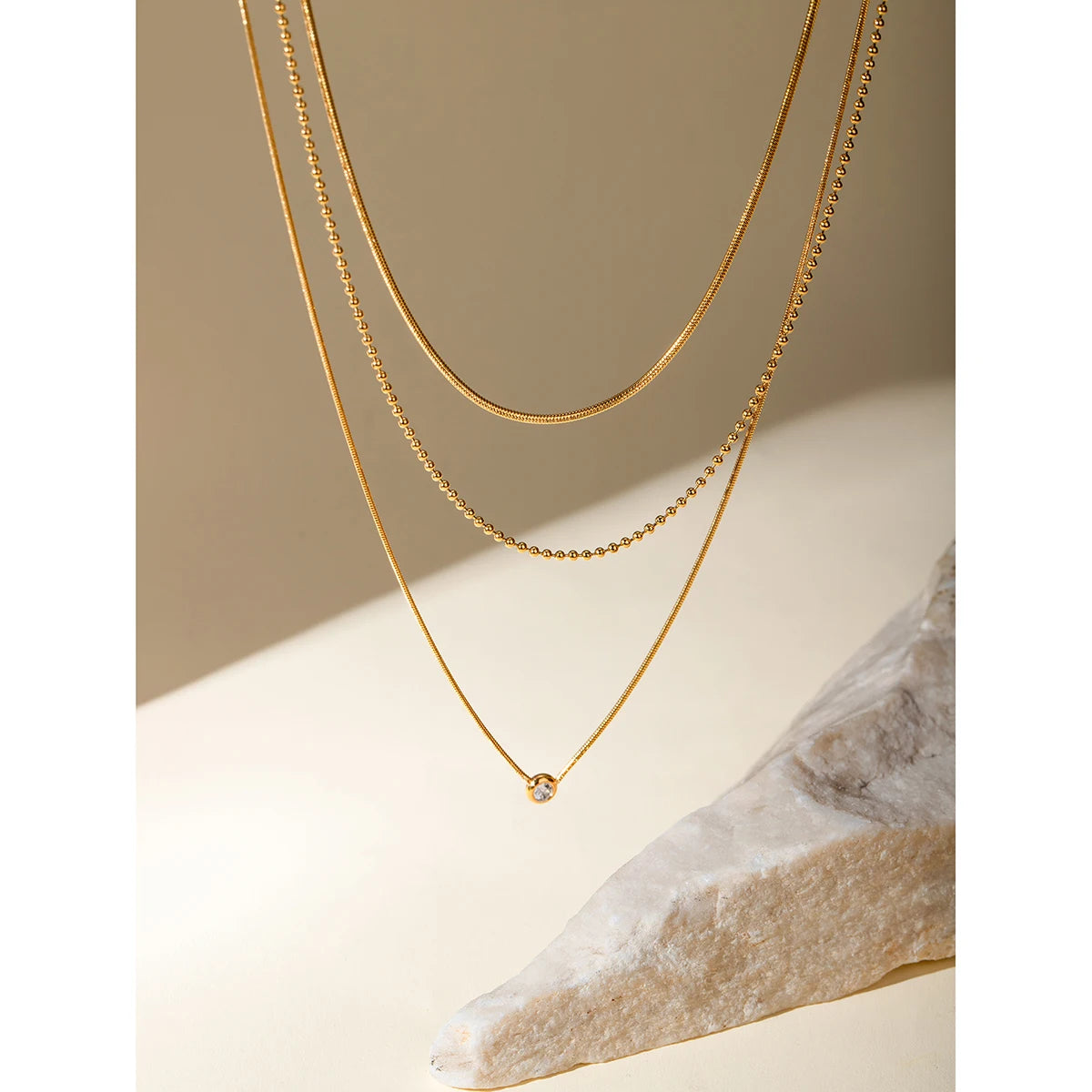 3-Layer gold Necklace Chain