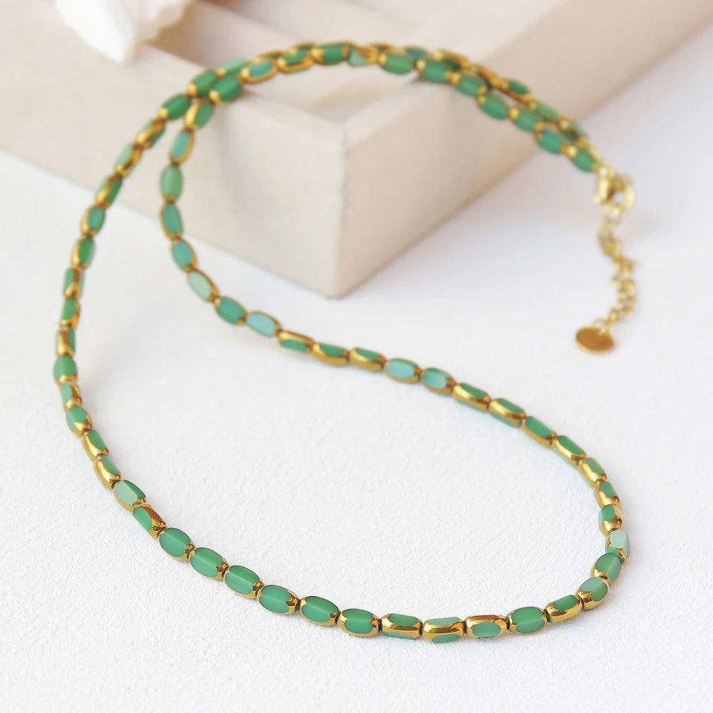 Color Bead Chain Necklace – Multiple Variants