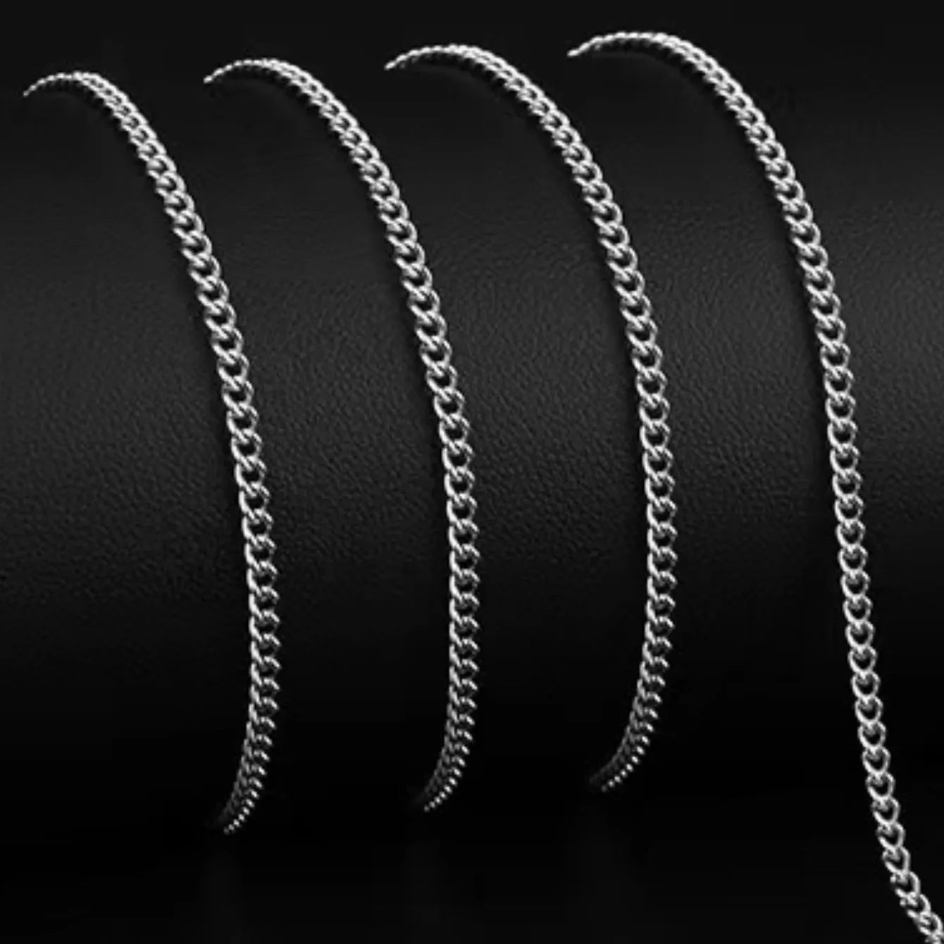 Classic Silver Curb Chain Necklace