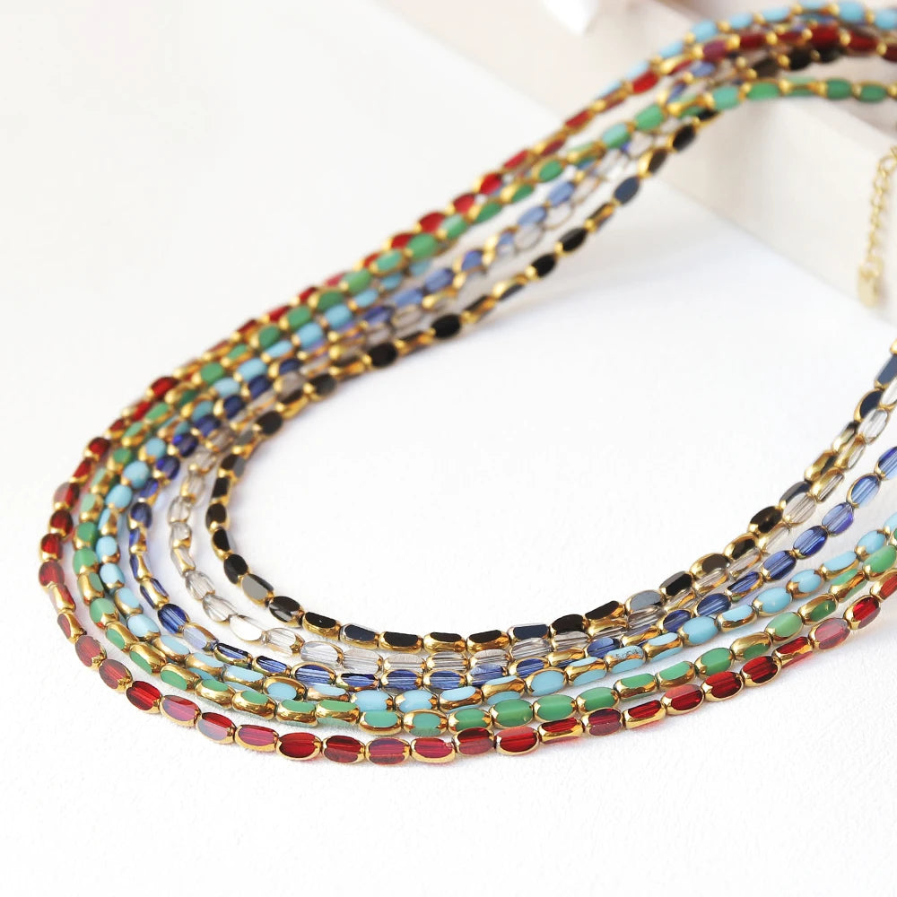 Color Bead Chain Necklace – Multiple Variants